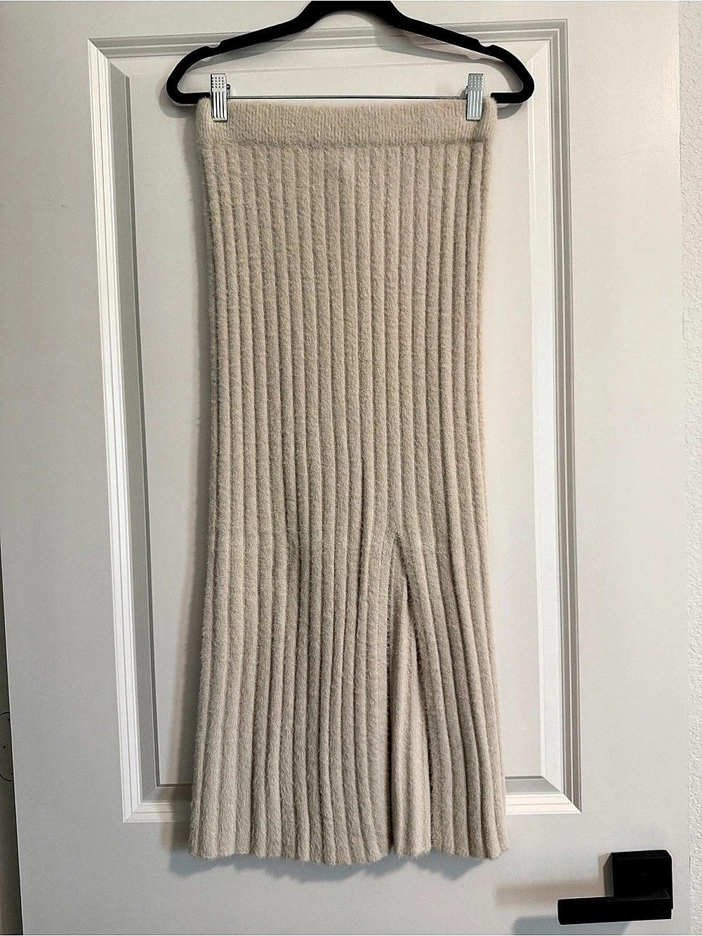 Aerie Ribbed Knit Maxi Skirt in Cream Size XS NWT